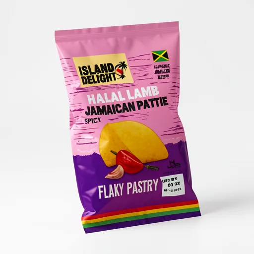 Island Delight Halal Lamb Jamaican Pattie Flaky Pastry 140g