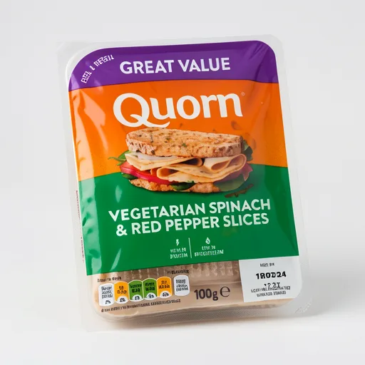 Quorn Spinach & Red Pepper Slices 100g