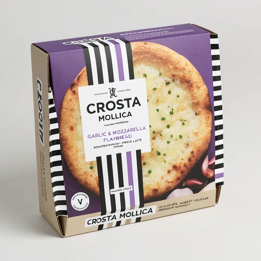 Crosta & Mollica Stonebaked Flatbread - Roast Garlic & Mozzarella 229g
