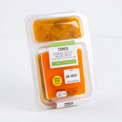 Tesco Indian Style Selection With Mango Dip 95G