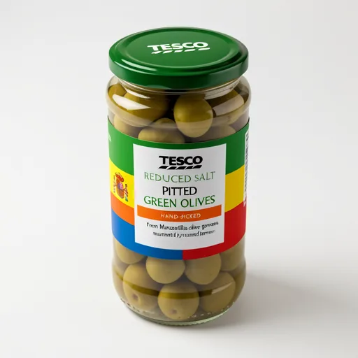 Tesco Reduced Salt Pitted Green Olives 340g
