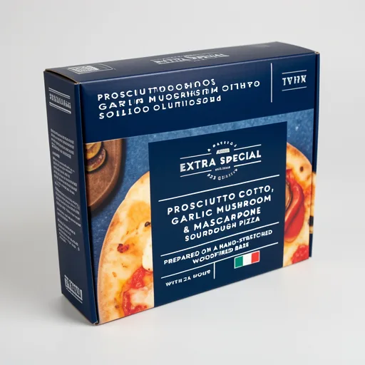 ASDA Extra Special Extra Special Prosciutto Cotto, Garlic Mushroom & Mascarpone Sourdough Pizza 218g