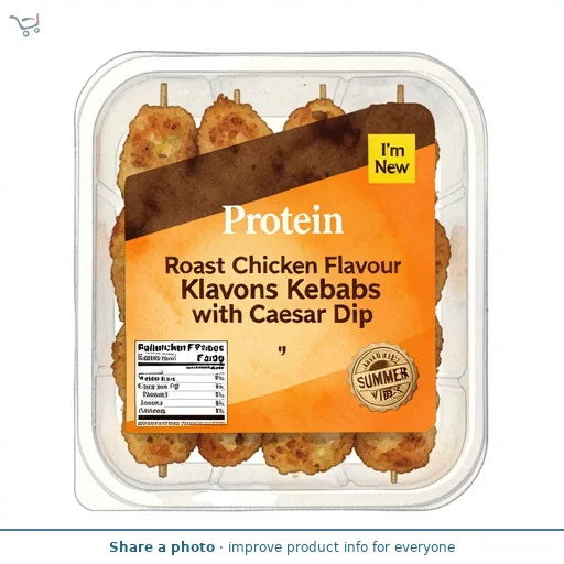 Protein Roast Chicken Flavour Kebabs with Caesar Dip