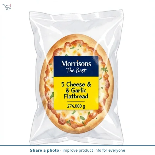 Morrisons The Best 5 Cheese & Garlic Flatbread 274g