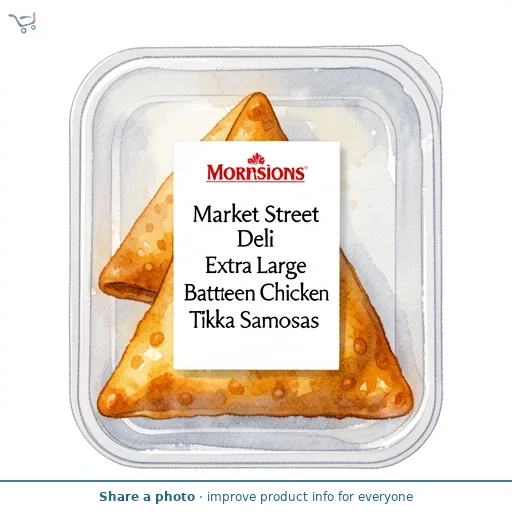 Market Street Deli Extra Large Battered Chicken Tikka Samosas 