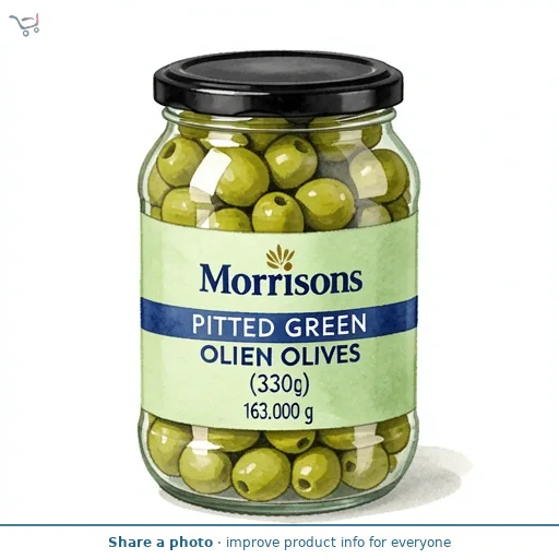 Morrisons Pitted Green Olives (330g)