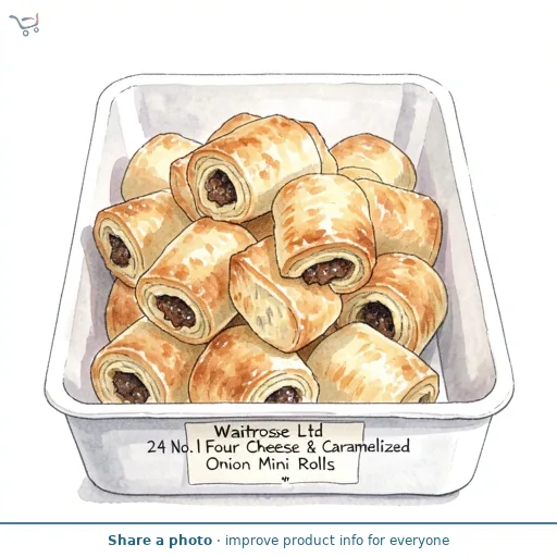 Waitrose 24 No.1 Four Cheese & Caramelised Onion Mini Rolls