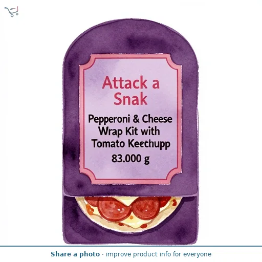Attack a Snak Pepperoni & Cheese Wrap Kit with Tomato Ketchup 83g