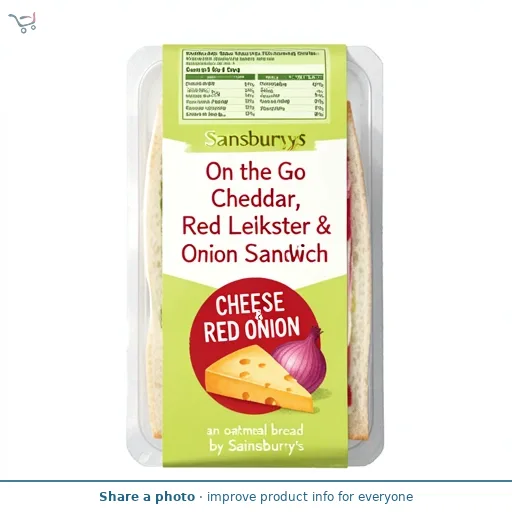 Sainsbury's On the Go Cheddar, Red Leicester & Red Onion Sandwich