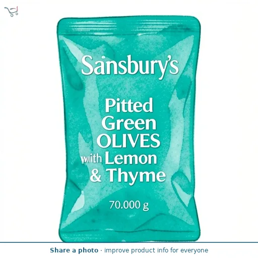 Sainsbury's Pitted Green Olives with Lemon & Thyme 70g