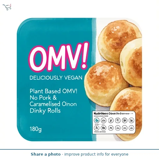 OMV! Deliciously Vegan Plant Based OMV! No Pork & Caramelised Onion Dinky Rolls 180g