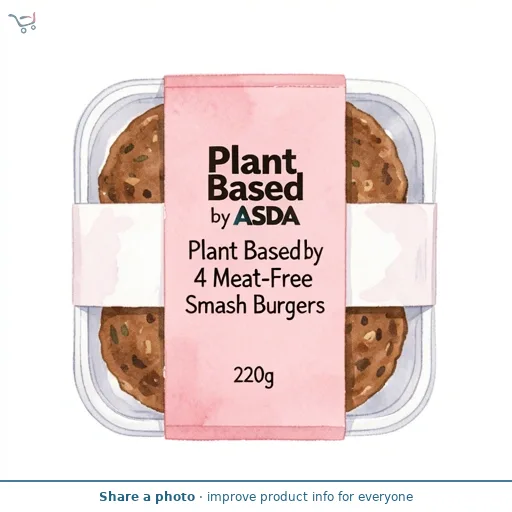 Plant Based by ASDA Plant Based by  4 Meat-Free Smash Burgers 220g