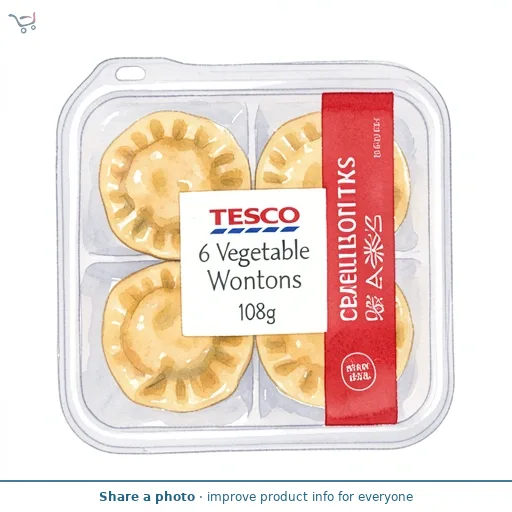 Tesco 6 Vegetable Wontons 108g