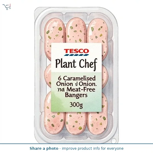 Tesco Plant Chef 6 Caramelised Onion Meat-Free Bangers 300g