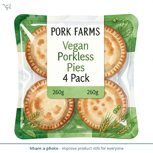 Pork Farms Vegan Porkless Pies 4 Pack 260g