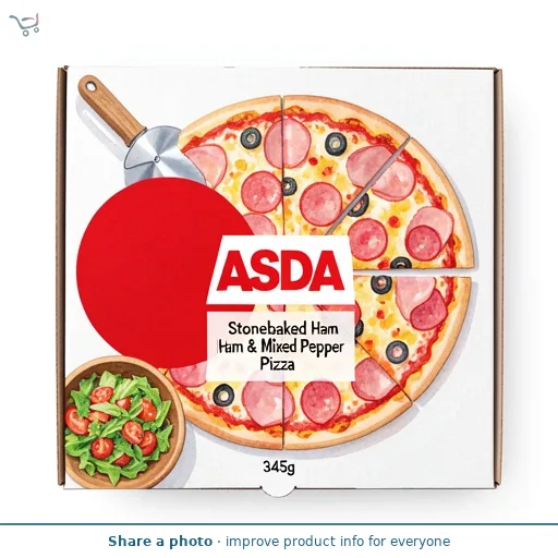 ASDA Stonebaked Ham & Mixed Pepper Pizza 345g